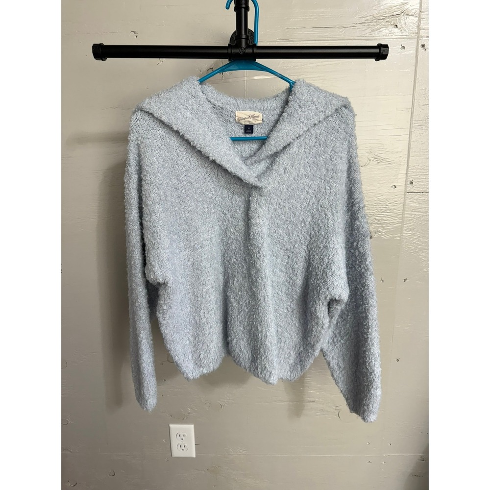 Universal Thread Light Blue Boucle Knit Shawl Collar Sweater XS‎ Pullover